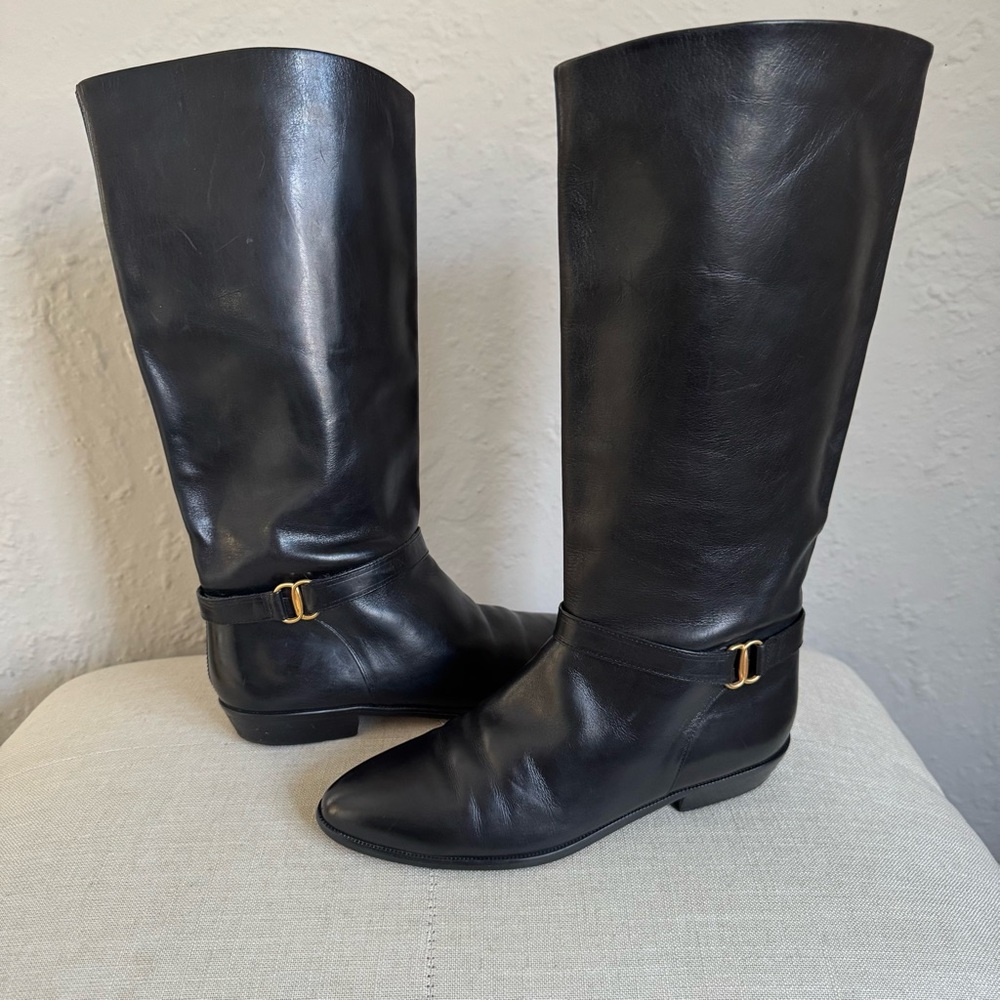 Etienne Aigner tall black Shelby boots